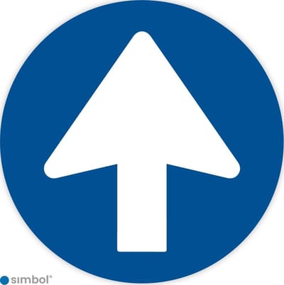 Simbol - Vloerstickers Eenrichting - Looprichting - COVID-19 Vloerstickers - Houd Afstand Stickers - Anti-Slip - Formaat ø 30 cm.