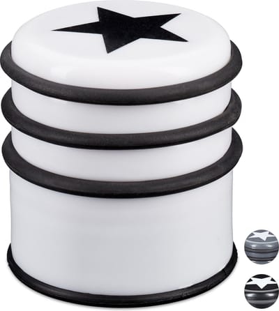 deurstopper kunststof - rubberen ringen - 8 cm - deurbuffer binnen - wit