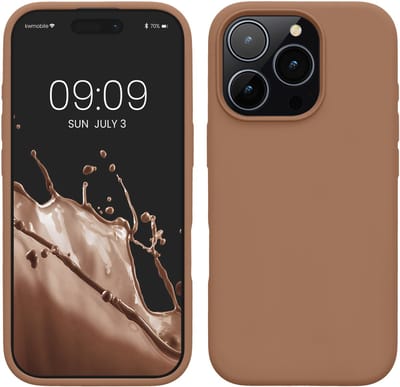 kwmobile telefoonhoesje geschikt voor Apple iPhone 16 Pro - Hoesje met siliconen coating - Smartphone case in cappuccino