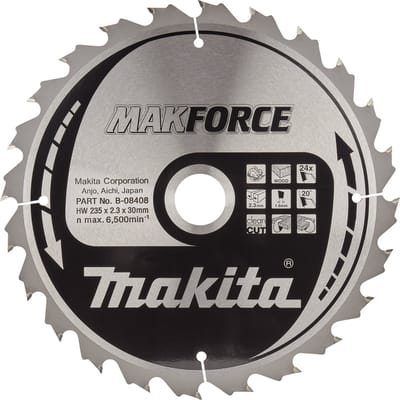 Makita Cirkelzaagblad voor Hout | Makforce | Ø 235mm Asgat 30mm 24T - B-08408