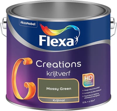 Flexa - Creations Muurverf Krijt - Mossy Green - Mengverf - 2,5 L