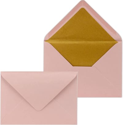 Enveloppen B6 met binnenvoering - Wenskaart enveloppen Uitnodiging enveloppen - Feestelijke post versturen - Goud metallic binnenvoering