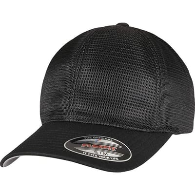 Flexfit 360 Omnimesh Baseball Cap (Zwart)