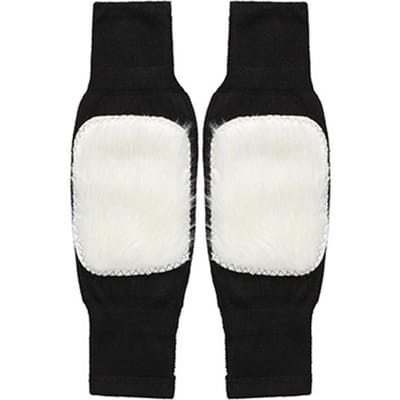 Manchon Cachemire Chauffant Genou Hivernal Thermique Support Pour Femmes Hommes Genouillère Laine Support Douleur Articulaire Tendinite Arthrite blanc