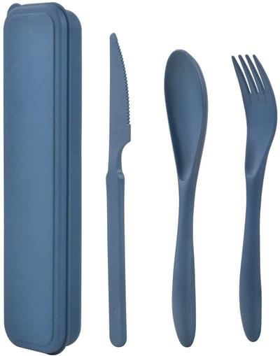 Dailygoods- Reisbestekset 4-delig - Draagbare Bestekset - Herbruikbaar Plastic - Lichtgewicht - Geschikt voor Reizen - Doos 21x5,5x2,5 cm