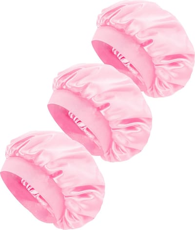 YUBBI 3 Stuks Bonnet Slaapmuts - Elastische Hoofdband - Nachtmuts - Haarverzorging - Roze