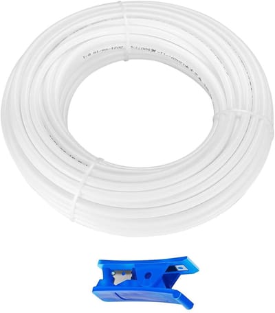 Dailygoods- Koelkastslang 20 Meter - PE Levensmiddelenkwaliteit - Watertoevoerleiding 1/4 Inch - Push-fit Technologie - Slangsnijder Inbegrepen - Lekvrij en Herbruikbaar - Watertoevoerslang