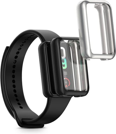 kwmobile 2x smartwatch hoes geschikt voor Amazfit Band 7 hoesje - Siliconen sporthorloge cover - Activity tracker case in transparant / roségoud
