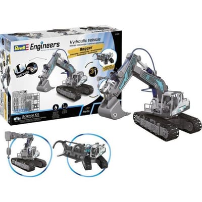 Revell Modelbouwpakket Landbouwvoertuigen - 21305 Hydraulische Graafmachine - Engineers - 3 Bouwopties Plastic - 1:24 - Modelbouw