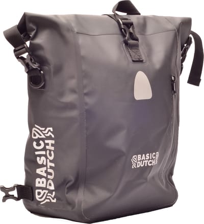 Basic Dutch Enkele Fietstas | waterdicht | Fietstas, Rugzak en schoudertas in 1 | 20 Liter | Zwart