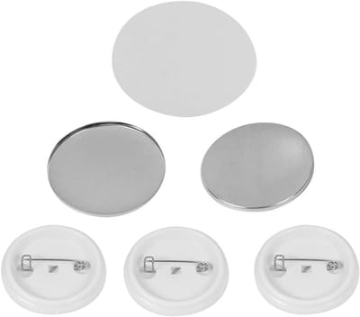 500 Stuks 44mm Badge Buttons voor DIY Projecten - Metaal, Transparante Film, Geschikt voor Kleding, Decoratie en Kunstbenodigdheden