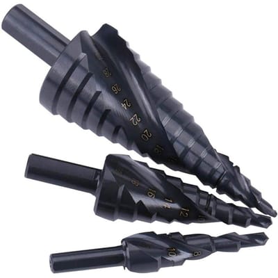 3 stuks 4-32MM HSS trapboorset met snelstaal spiraal voor metalen kegel driehoek schachtgat 3Pcs