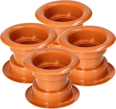 Ventilatieroosters Set - Luchtgaten - Luchtcirculatie Verbeteren - Geprofileerde Vorm - 4 x 3.7 x 5.5 cm - Walnoot