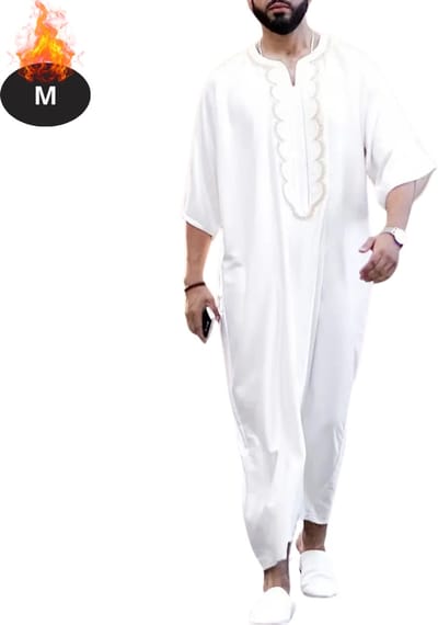 Bovista Islamitische Kleding - Djellaba Heren - Moslim Kleding - Arabisch Mannen Kaftan - Alhamdulillah - M