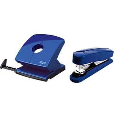 Voordeelset Novus nietmachine B4 FC + perforator B 230, niet 50 vellen, perforator 30 vellen, blauw