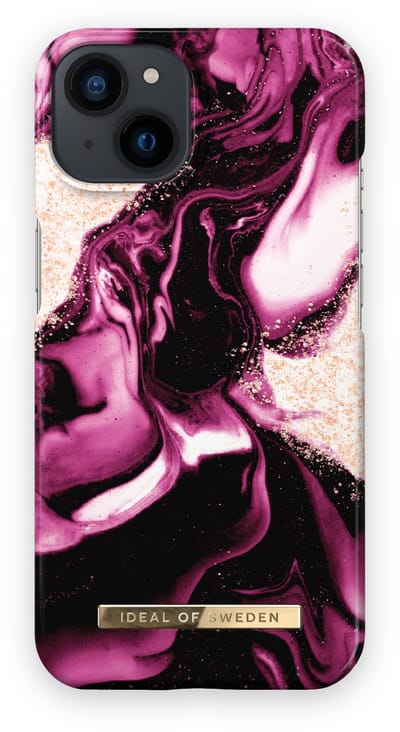 ideal of sweden met magnetische ring case geschikt voor Apple iphone 13 golden ruby marble