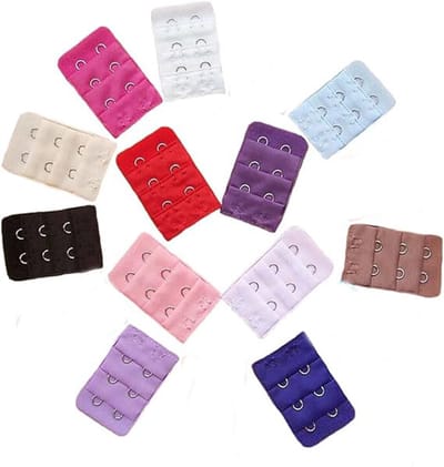 BH verlengstuk - 12 stuks - BH accessoires - Beha verlenger - BH Verlengen - 12 kleuren - Beha Extender 3 Haaks - Bra Extender BH accessoire - Geschikt voor iedere BH - Maat onesize