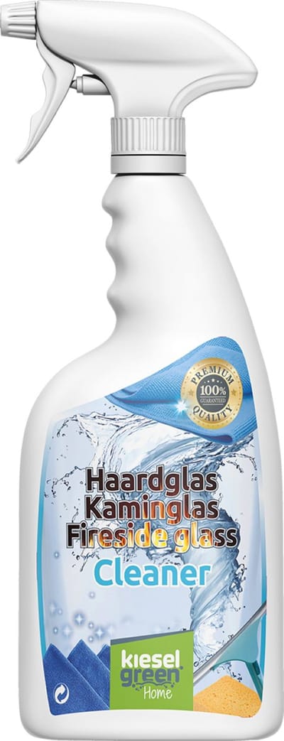 KieselGreen Haardglas en Autoruiten Reiniger 750 ml Glasreiniger met Azijn Streepvrije Reiniging Sprayflacon
