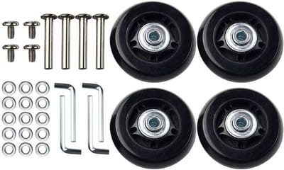 Vervangende Bagagewielen - Kofferwielen Stille Wielen - Reizen Organiseren - Geruisloze Rolervaring - 70 x 19 mm - Zwart