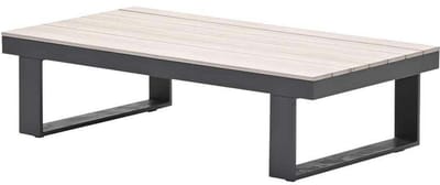 Bologna lounge tafel - 130x70 cm - carbon black - light teak Vironwood
