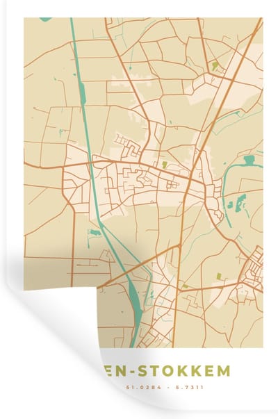 Muurstickers - Sticker Folie - Plattegrond - België - Kaart - Stadskaart - Dilsen-Stokkem - 20x30 cm - Plakfolie - Muurstickers Kinderkamer - Zelfklevend Behang - Zelfklevend behangpapier - Stickerfolie