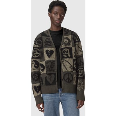 AllSaints Travis Cardigan Olive Green/black Taglia: S | Cardigan Outlet | Uomo | Verde