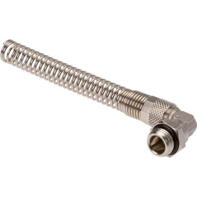 6x4 & G1/8'' Vernikkeld Messing L-Opsteekkoppeling Buitendraad Buigbescherming