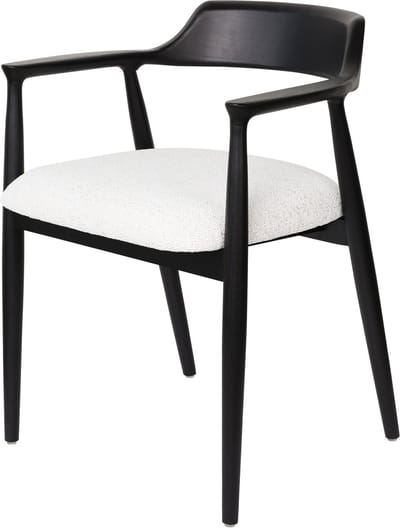 Houten Stoel Eden - Zwart/Wit, Kennedy Stoel, Tijdloos Design, Gestoffeerde Zitting