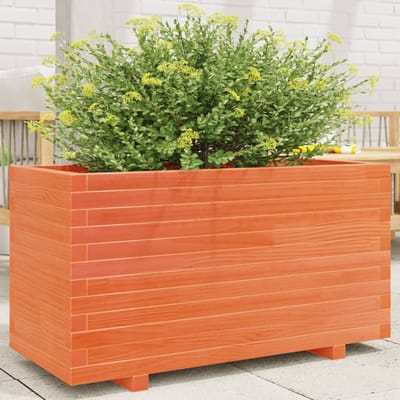 vidaXL - Plantenbak - 90x40x49,5 - cm - massief - grenenhout - wasbruin