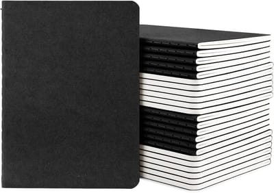 Omgoods - A6 Notitieboek Set van 24 Stuks - Zwart met Ruitjes 5mm
