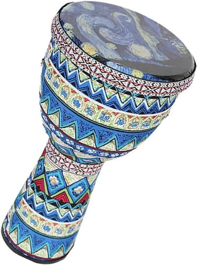 Afrikaanse Handtrommel - Draagbare Djembé - Beginners Muziek - Unieke Kunstpatronen - 8 Inch - Multicolor