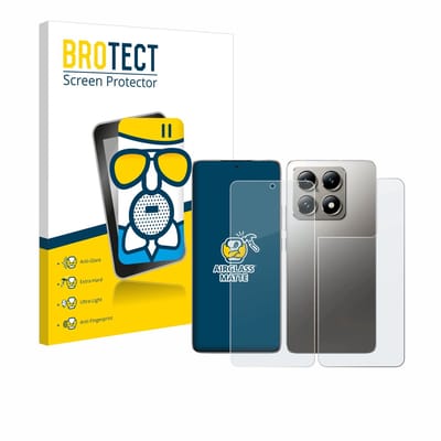 BROTECT - Screenprotector voor Xiaomi 14T Pro (Voor+Achter) - Folie Beschermfolie Beschermglas matte