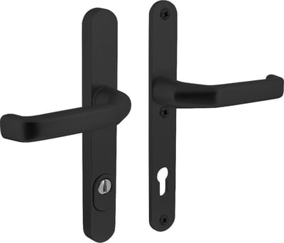 Intersteel Veiligheidsbeslag smal SKG*** kruk/kruk profielcilinder 92 mm met kerntrekbeveiliging zwart