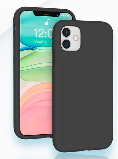 AziLine Zwarte Silicone Case Geschikt voor Apple iPhone 11 - Premium Zwarte Bescherming Hoesje - Premium Zwarte Backcover geschikt voor iPhone 11