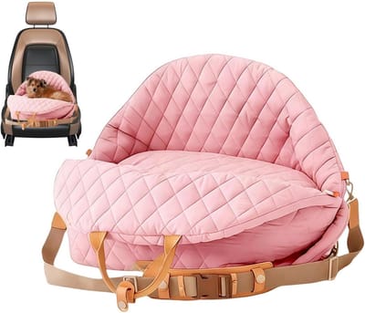 Hondenbooster autostoel - Draagbaar huisdierbed - Veilig reizen - Uitbreidbaar ontwerp - 45 x 43 x 34 cm - Roze