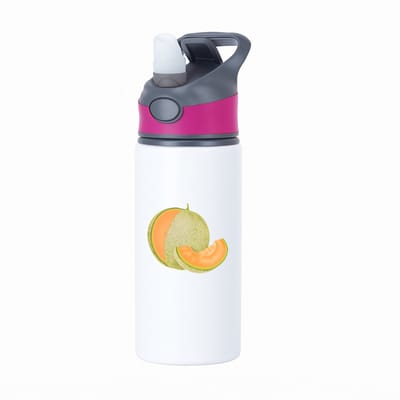 Hacebo® - Galia meloen waterfles met rietje roze - Fruitschaal - Fruit liefhebbers - Zomerfruit - gezond eten - vrucht - water fles - 650ML