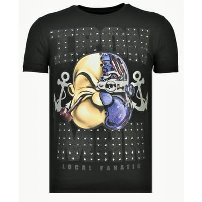 Local Fanatic Iron man popeye rhinestone t-shirt