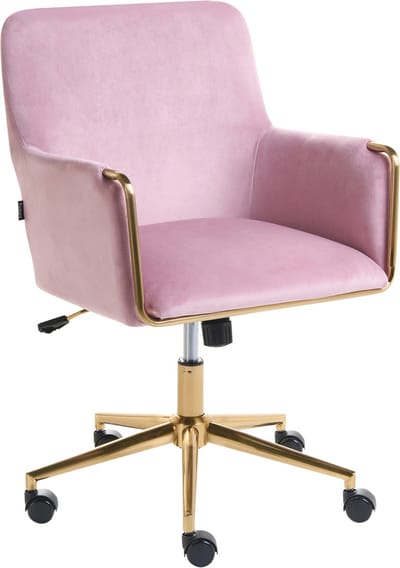 ALTONA - Bureaustoel - Pastelroze - Fluweel