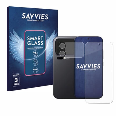 3 Stuks Savvies Screenprotector - geschikt voor Xiaomi 17 Pro (Voor+Camera) - beschermfolie glas transparant