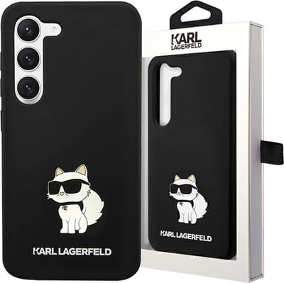 Karl - Lagerfeld - Siliconen Choupette hoesje voor Samsung Galaxy S24 - zwart