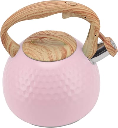 Waterkoker met fluit - Theepot fornuis - Thee zetten - Gelijkmatige warmte - 3 liter - Roze
