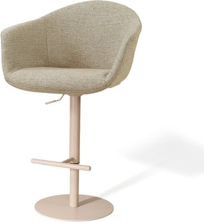 Nolon Niva-Otis Draaibare Tulp Barkruk Taupe Melange - Verstelbaar - Beige Onderstel - Modern - Barstoel - Comfortabel