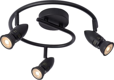 Lucide CARO - Plafondspot (Plafondlamp) - Ø 31 cm - 3xGU10 - Zwart