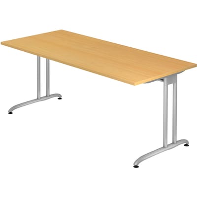 Bureautafel TARA, C-poot, rechthoek, B 1800 x D 800 x H 720 mm, beukenpatroon