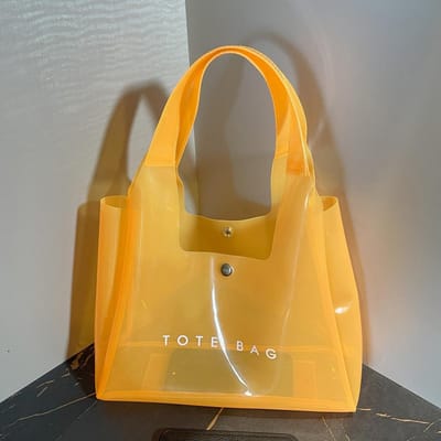 Sac en plastique transparent, nouveau sac fourre-tout d'été de grande capacité, sac à bandoulière en gelée pour femme brown