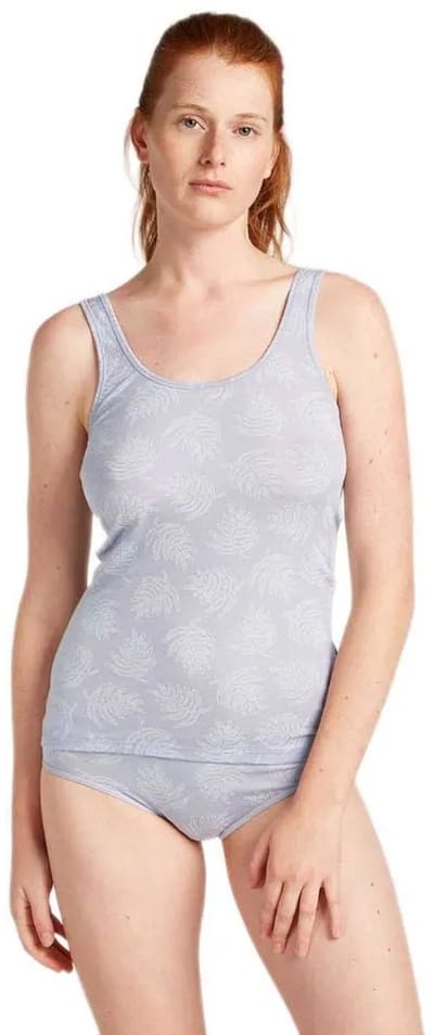 Icebreaker Merino 150 Siren Fresh Ferns Aop Mouwloos Basislaag Grijs L Vrouw