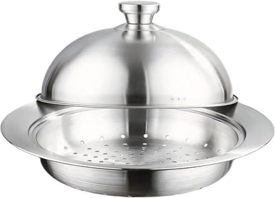 Roestvrijstalen Stoompan - Stoommand Groenten - Gezond Koken - Stapelbaar Ontwerp - 24 cm - Zilver