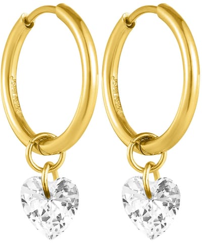 Malinsi® Oorbellen Dames Hybrid Hart - Gold Plated RVS 12mm - Sieraden Oorringen Vrouw - Oorstekers meisje