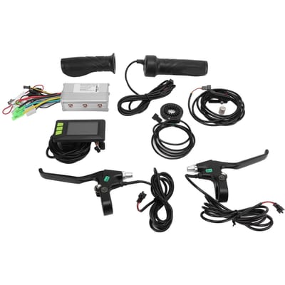 Kit de Contrôleur Électrique pour Vélo 350W Sans Balais avec Accélérateur Capteur de Frein Affichage LCD 930A 36/48V black