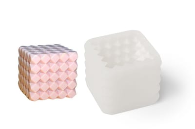 TopWosk - Siliconen Kaarsvorm - Rombus Kubus - 70x70x65 mm